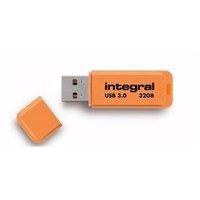 integral neon 32gb usb 30 flash drive orange