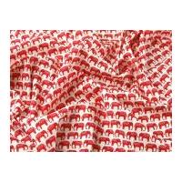 Indian Elephants Print Cotton Poplin Dress Fabric