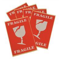 International Handling Labels Red/White Printed Fragile Pack of 5