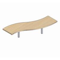 Invite Ripple Reception Shelving Unit Invite Modular Ripple 1200mm X 325mm Reception Shelving Unit-Right Handed-Pear-Install