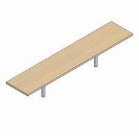 Invite Rectangular Reception Shelving Unit Invite Modular Rectangular 1600mm X 325mm Reception Shelving Unit-Walnut-Install