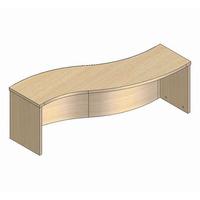 Invite Ripple Reception Counter Top Invite Modular Ripple 1200mm X 325mm Reception Counter Top-Left Handed-Light Oak-Install