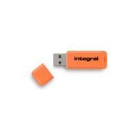 integral neon 16gb usb flash drive orange infd16gbneonor