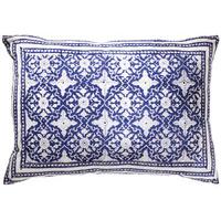 indigo block print cushion 30 x 50cm