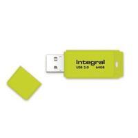 integral neon 64gb usb 30 flash drive yellow infd64gbneonyl30