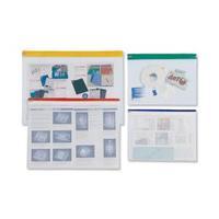 indx heavy duty pvc zip pouch a3 clear with coloured seal assorted
