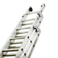 Industrial Use Box Section Aluminium Ladder Three Section Push-up