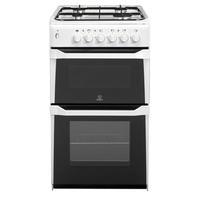 Indesit IT50GW 50cm Twin Cavity Gas Cooker in White A Rated