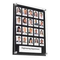 Indesign Black Framed Staff Photo Board 20 Spaces WPSPB20BKSF