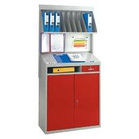 Industrial Workstation with Whiteboard & Shelf back