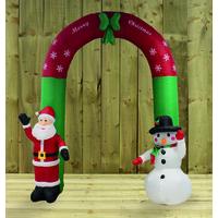 Inflatable Santa and Snowman Christmas Arch (240cm) by Kingfisher