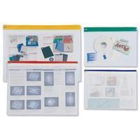 indx heavy duty pvc zip pouch a3 clear with coloured seal assorted pac ...