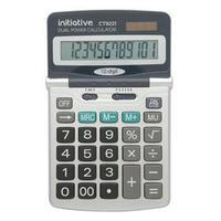 Initiative 12 Digit Desktop Solar Powered Calculator (Silver)