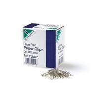 initiative 32mm large plain paperclips pack of 1000