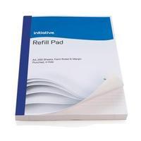 Initiative (A4) Refill Pad with Feint Ruled & Margin Punched 4 Hole 60gsm Paper (200 Sheets)