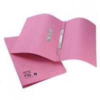 initiative foolscap transfer spring file 285gsm pink pack of 50