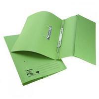 initiative foolscap transfer spring file with pocket 285gsm green pack ...
