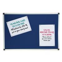initiative notice board with aluminium frame w900mm x h600mm blue