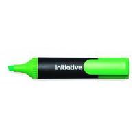 Initiative Water Based Chisel Tip Highlighter Pen (Green) Pack of 10 Pens