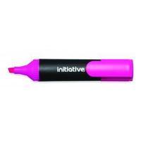 Initiative Water Based Chisel Tip Highlighter Pen (Pink) Pack of 10 Pens