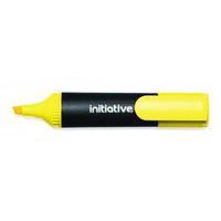 Initiative Water Based Chisel Tip Highlighter Pen (Yellow) Pack of 10 Pens