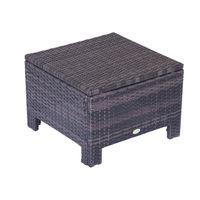 Indoor and Outdoor Rattan Ottoman in Brown