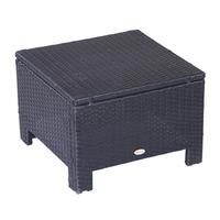 Indoor and Outdoor Rattan Ottoman in Black