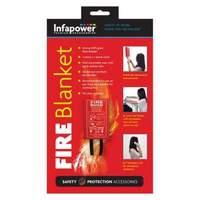 infapower wall mountable 1 metre glass fibre fire blanket with 10 year ...