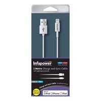 Infapower Charge And Sync Usb Cable With Lightning Connector 2m White (p030)