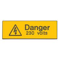 Industrial Signs IS1105EN Danger 230V 75x25 - Pack of 5 Rigid Engraved