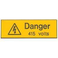 industrial signs is0305en danger 415v 75x25 pack of 5 rigid engraved