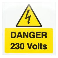 Industrial Signs IS1910SA Danger 230V 75x75 - Pack of 10 S/a Vinyl