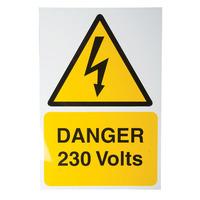 industrial signs is4901rp danger 230v 150x225 pack of 1 rigid s