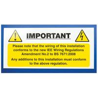 Industrial Signs IS6010SA Harmonised Cable Notice 130x60 - Pack of...