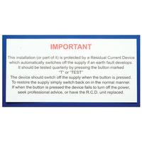 Industrial Signs IS5710SA R.c.d. Test Label 130x60 - Pack of 10 S/...
