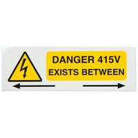 Industrial Signs IS4110SA Danger 415V Between Phases 75x25 - Pack ...