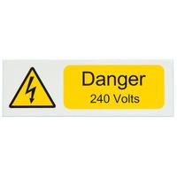 Industrial Signs IS0410SA Danger 240V 75x25 - Pack of 10 S/a Vinyl