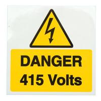 Industrial Signs IS2310SA Danger 415V 75x75 - Pack of 10 S/a Vinyl