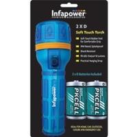 Infapower F021 2D Splashproof Soft Touch Rubber Torch Blue