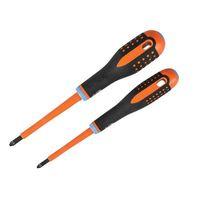 Insulated ERGO Combi Screwdriver Twin Pack PZ1/SL5 & PZ2/SL6