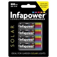 infapower b008 rechargeable aa ni mh batteries 600mah 4 pack