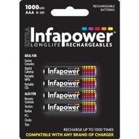 infapower aaa 1000mah ni mh rechargeable batteries 4 pack b002
