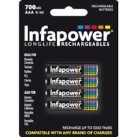 infapower aaa 700mah ni mh rechargeable batteries 4 pack