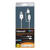 Infapower Lightning And Micro Usb Combo To Usb Cable 1m White (p026)