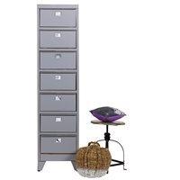 industrial 7 drawer locker cabinet in wild dove grey