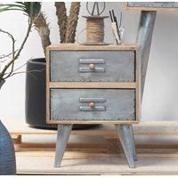 industrial leipzig side table with drawers