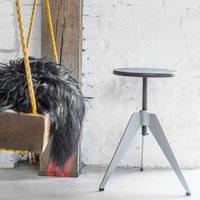 INDUSTRIAL ROUND METAL STOOL with Bamboo Fibre Top