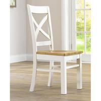 Indiana Solid Oak and Painted Cream Chair with Timber Seat