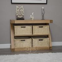 Infinity Oak Designer Basket Console Table