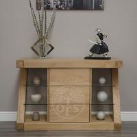 infinity oak designer narrow sideboard